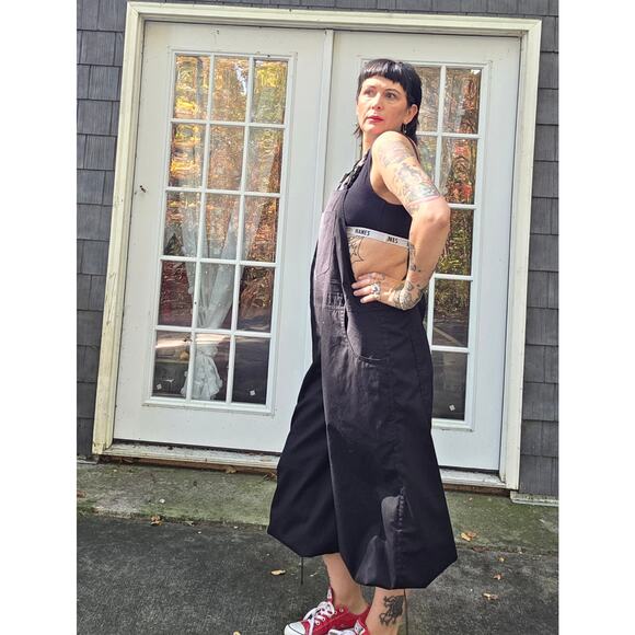 DOUF. Black Ripstop UFO Overalls Black One Size Fits Most Elastic Strap Buckle - Picture 4 of 8